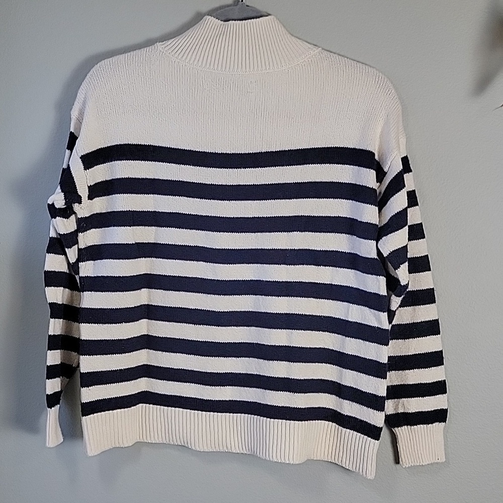 LOFT shoulder button striped sweater - Picture 5 of 11